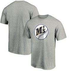 Seattle Mariners Cooperstown Collection Huntington Logo T-Shirt - Heathered Gray T-shirts