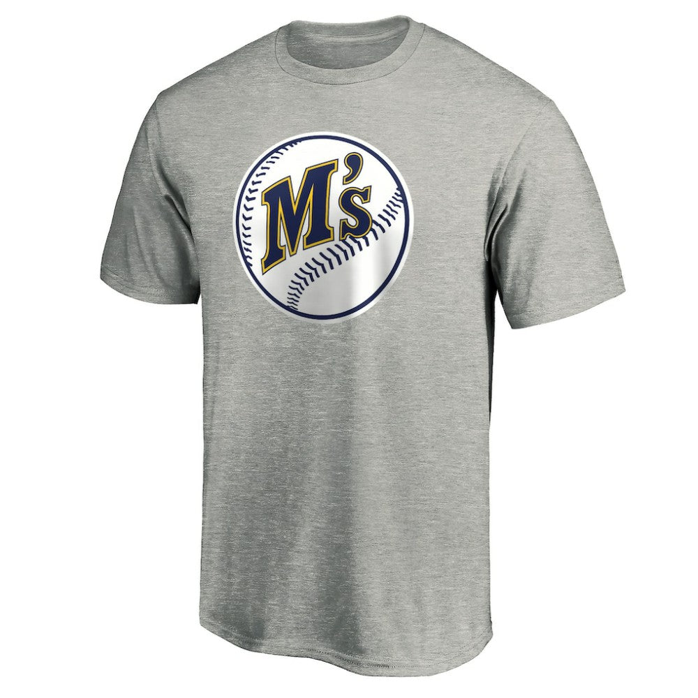 Seattle Mariners Cooperstown Collection Huntington Logo T-Shirt - Heathered Gray T-shirts