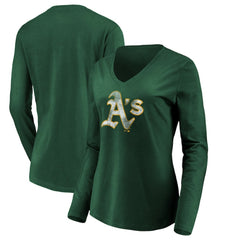 Athletics Women's Core Distressed Team Long Sleeve T-Shirt - Green T-shirts
