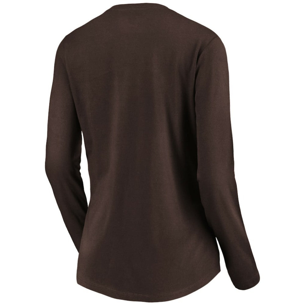 San Diego Padres Women's Core Distressed Team Long Sleeve T-Shirt - Brown T-shirts