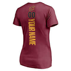 Cleveland Cavaliers Women's Playmaker Personalized Name & Number V-Neck T-Shirt Wine