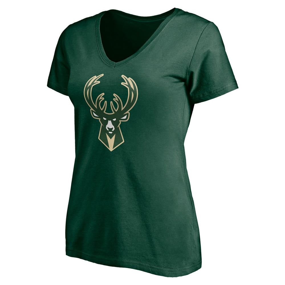 Milwaukee Bucks Women's Playmaker Personalized Name & Number V-Neck T-Shirt Hunter Green