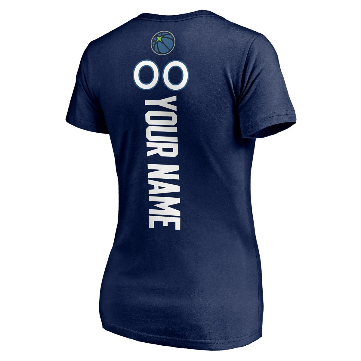 Minnesota Timberwolves Women's Playmaker Personalized Name & Number V-Neck T-Shirt Navy