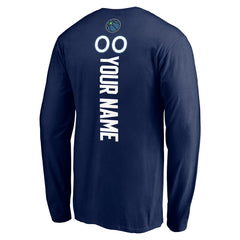 Minnesota Timberwolves Playmaker Personalized Name & Number Long Sleeve T-Shirt Navy