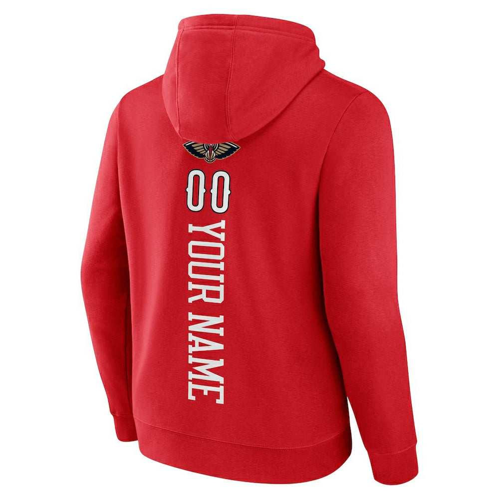 New Orleans Pelicans Playmaker Personalized Name & Number Pullover Hoodie Red