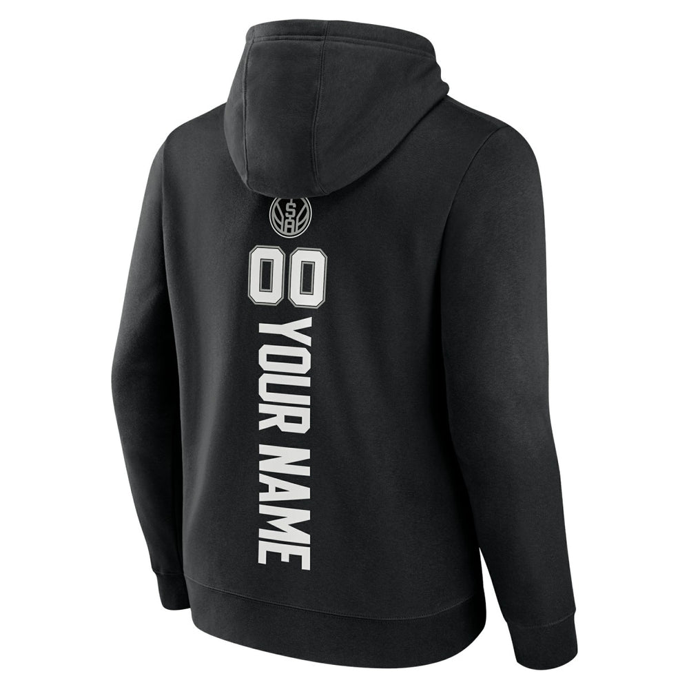 San Antonio Spurs Playmaker Personalized Name & Number Pullover Hoodie Black