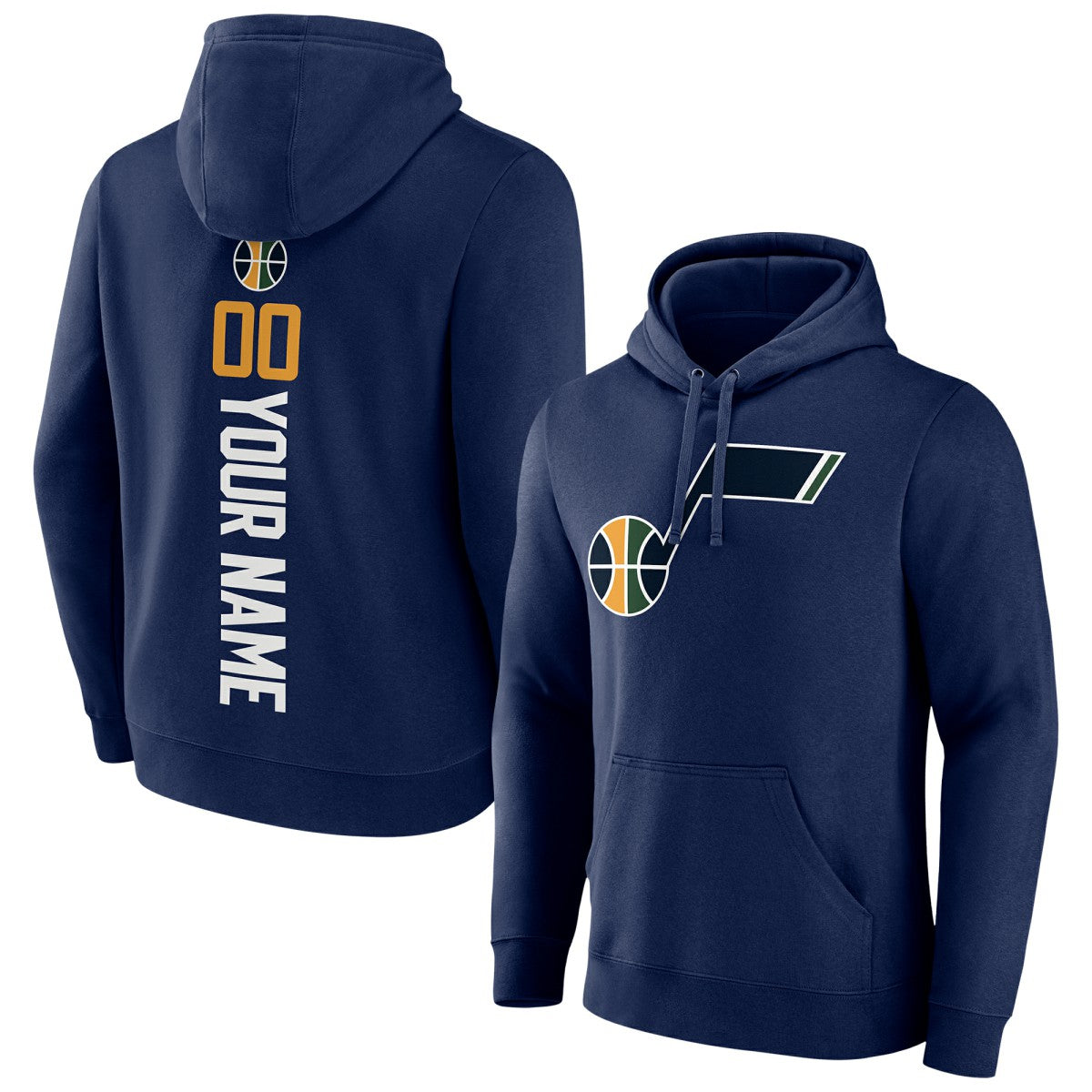 Utah Jazz Playmaker Personalized Name & Number Pullover Hoodie Navy