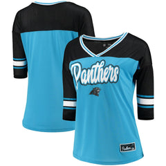 Carolina Panthers 5th & Ocean by New Era Women's Mesh Long Sleeve T-Shirt Blue
