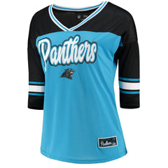 Carolina Panthers 5th & Ocean by New Era Women's Mesh Long Sleeve T-Shirt Blue