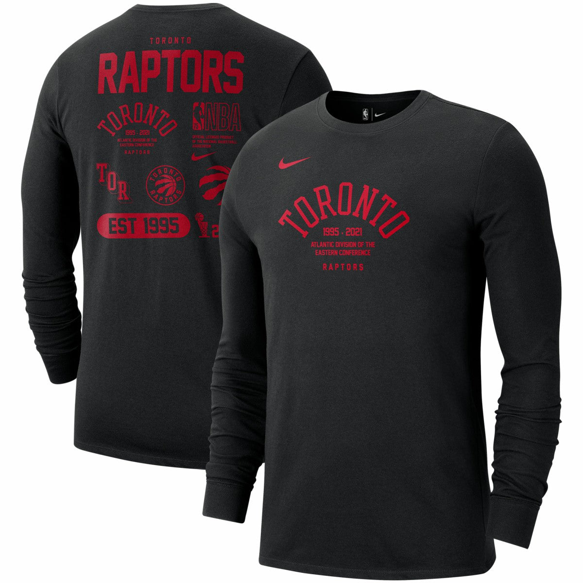Toronto Raptors 75th Anniversary Courtside Element Long Sleeve T-Shirt Black