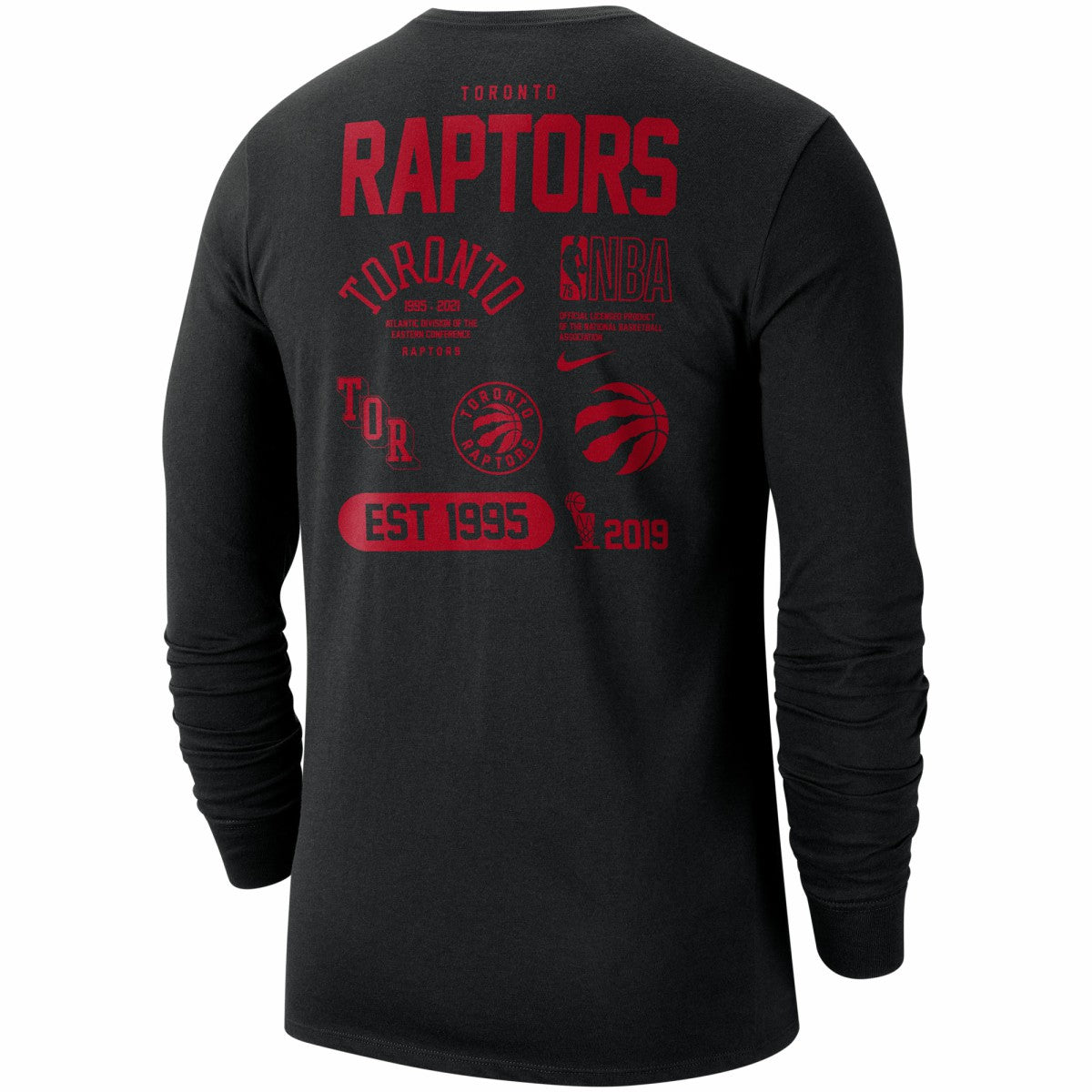 Toronto Raptors 75th Anniversary Courtside Element Long Sleeve T-Shirt Black