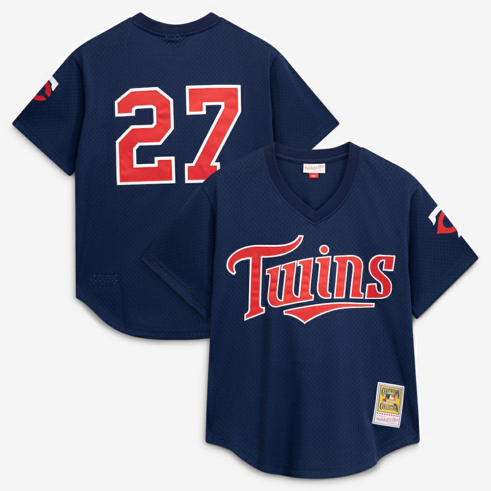 David Ortiz Minnesota Twins Mitchell & Ness 2002 Cooperstown Collection Mesh Batting Practice Jersey - Navy Jerseys