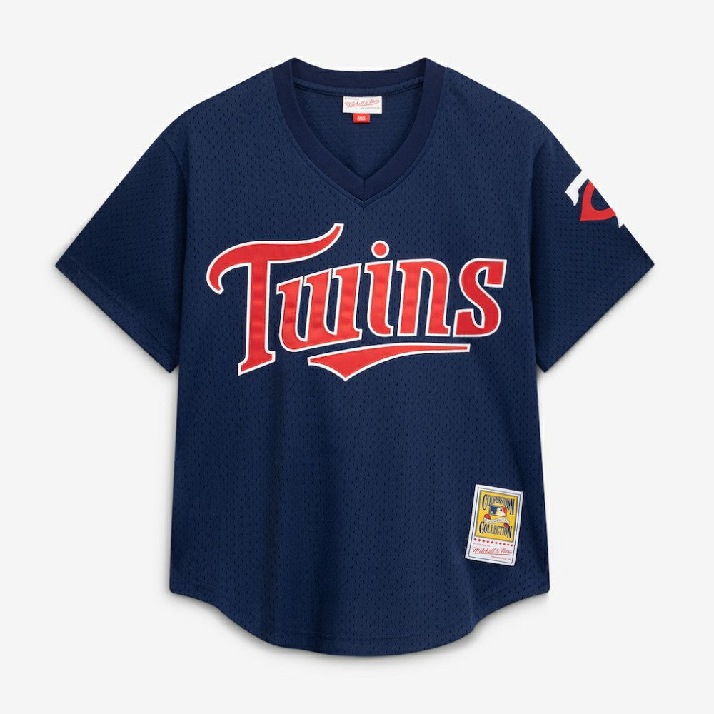 David Ortiz Minnesota Twins Mitchell & Ness 2002 Cooperstown Collection Mesh Batting Practice Jersey - Navy Jerseys