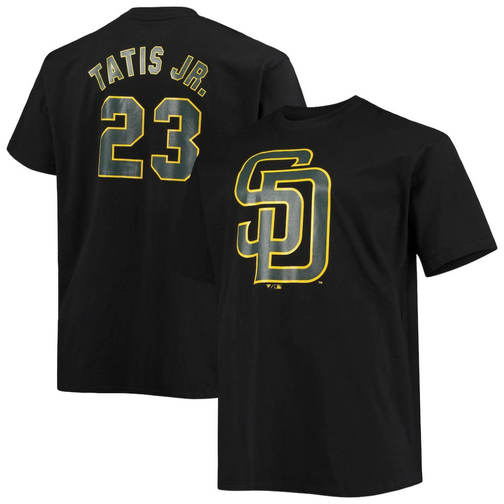 Fernando Tatis Jr. San Diego Padres Fanatics Big & Tall Wordmark Name & Number T-Shirt - Black T-shirts