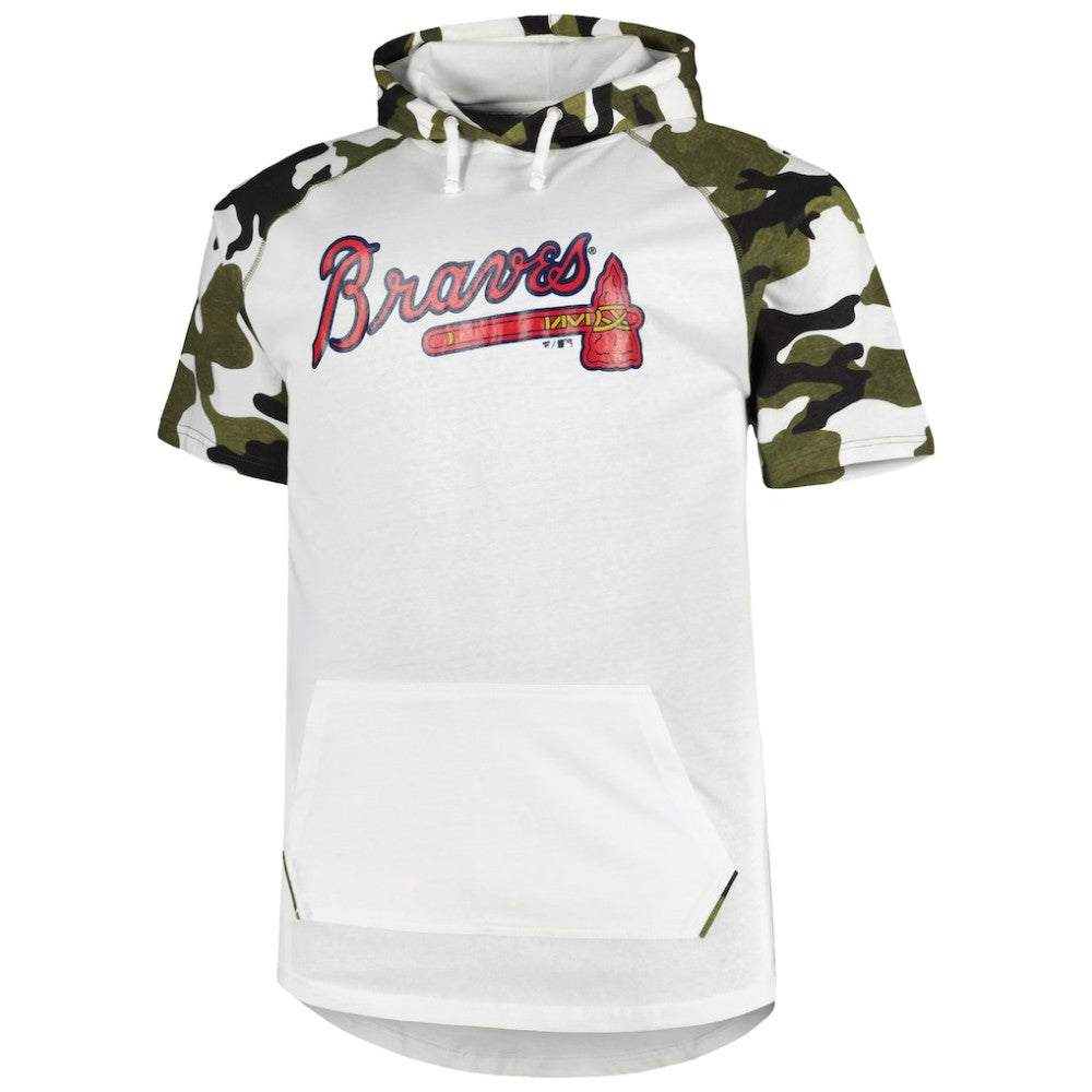 Ronald Acuna Jr. Atlanta Braves Player Big & Tall Raglan Hoodie T-Shirt - White/Camo Hoodies