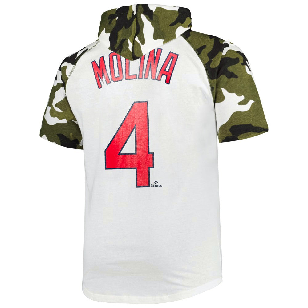 Yadier Molina St. Louis Cardinals Player Big & Tall Raglan Hoodie T-Shirt - White/Camo Hoodies