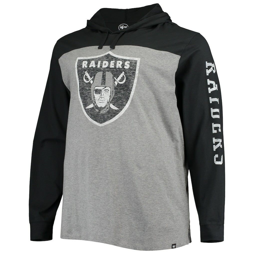 Las Vegas Raiders '47 Franklin Wooster Long Sleeve Hoodie T-Shirt Heathered Gray/Black