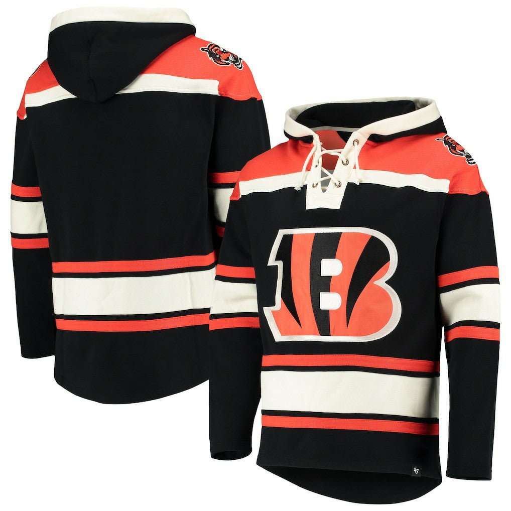 Cincinnati Bengals '47 Lacer V-Neck Pullover Hoodie Black