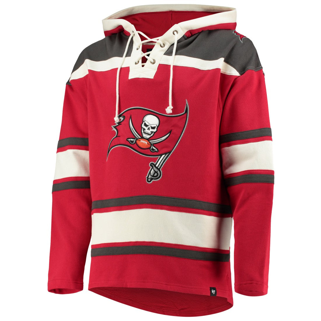Tampa Bay Buccaneers '47 Lacer V-Neck Pullover Hoodie Red