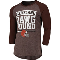 Cleveland Browns Pastime Raglan 3/4-Sleeve T-Shirt Heathered Brown