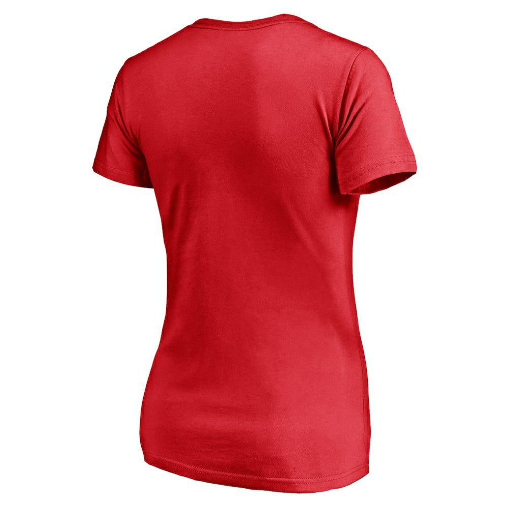 NHL Calgary Flames Fanatics Women's Plus Size Mascot In Bounds V-Neck T-Shirt - Red