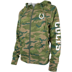 Indianapolis Colts New Era Women's Raglan Full-Zip Hoodie Camo