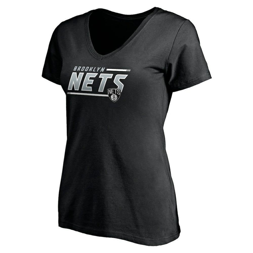 Brooklyn Nets Women's Mascot In Bounds V-Neck T-Shirt Black