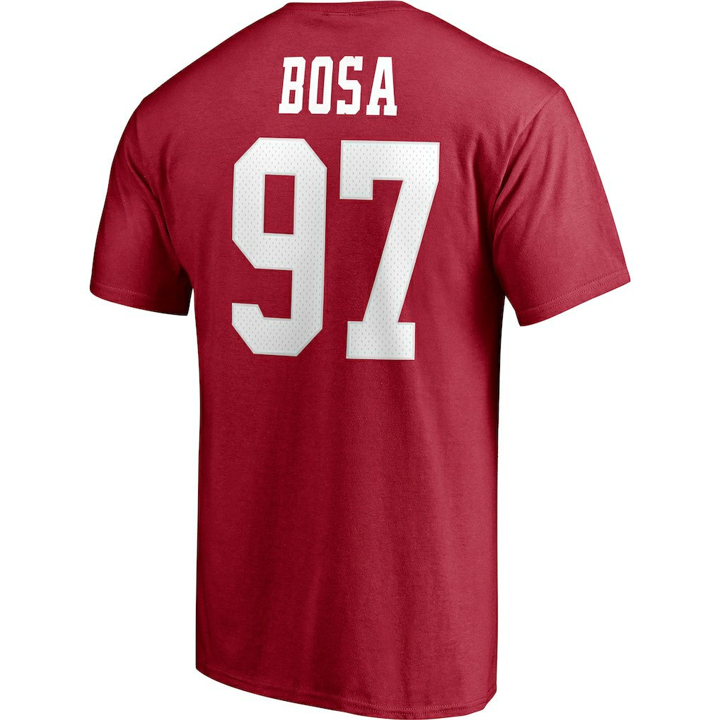 Nick Bosa San Francisco 49ers Player Icon Name & Number T-Shirt Scarlet