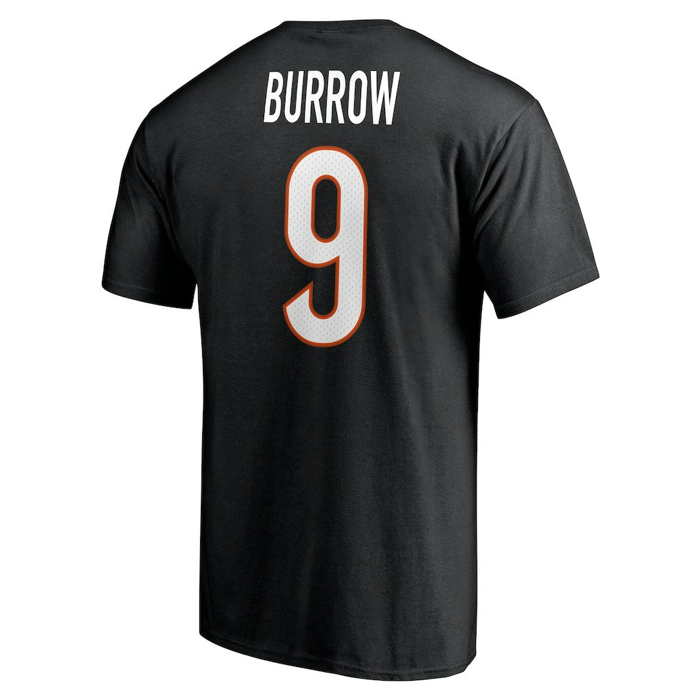 Joe Burrow Cincinnati Bengals Player Icon Name & Number T-Shirt Black