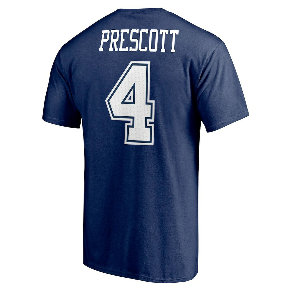 Dak Prescott Dallas Cowboys Player Icon Name & Number T-Shirt Navy