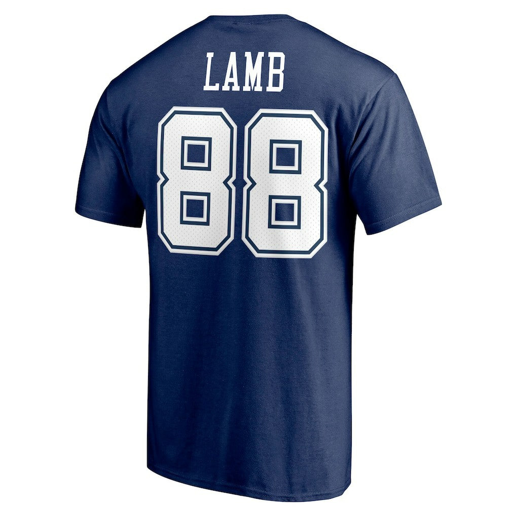CeeDee Lamb Dallas Cowboys Player Icon Name & Number T-Shirt Navy