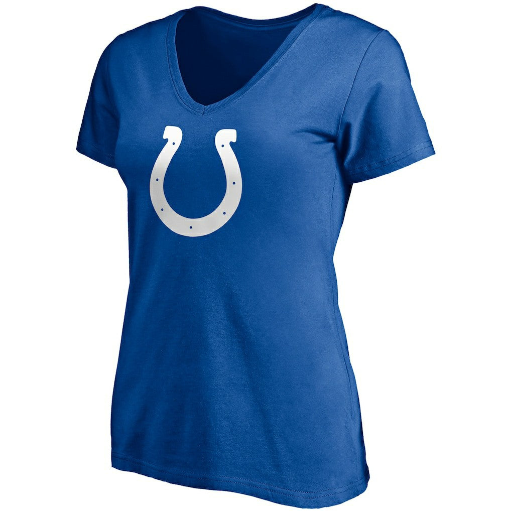 Jonathan Taylor Indianapolis Colts Women's Player Icon Name & Number V-Neck T-Shirt Royal