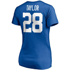 Jonathan Taylor Indianapolis Colts Women's Player Icon Name & Number V-Neck T-Shirt Royal