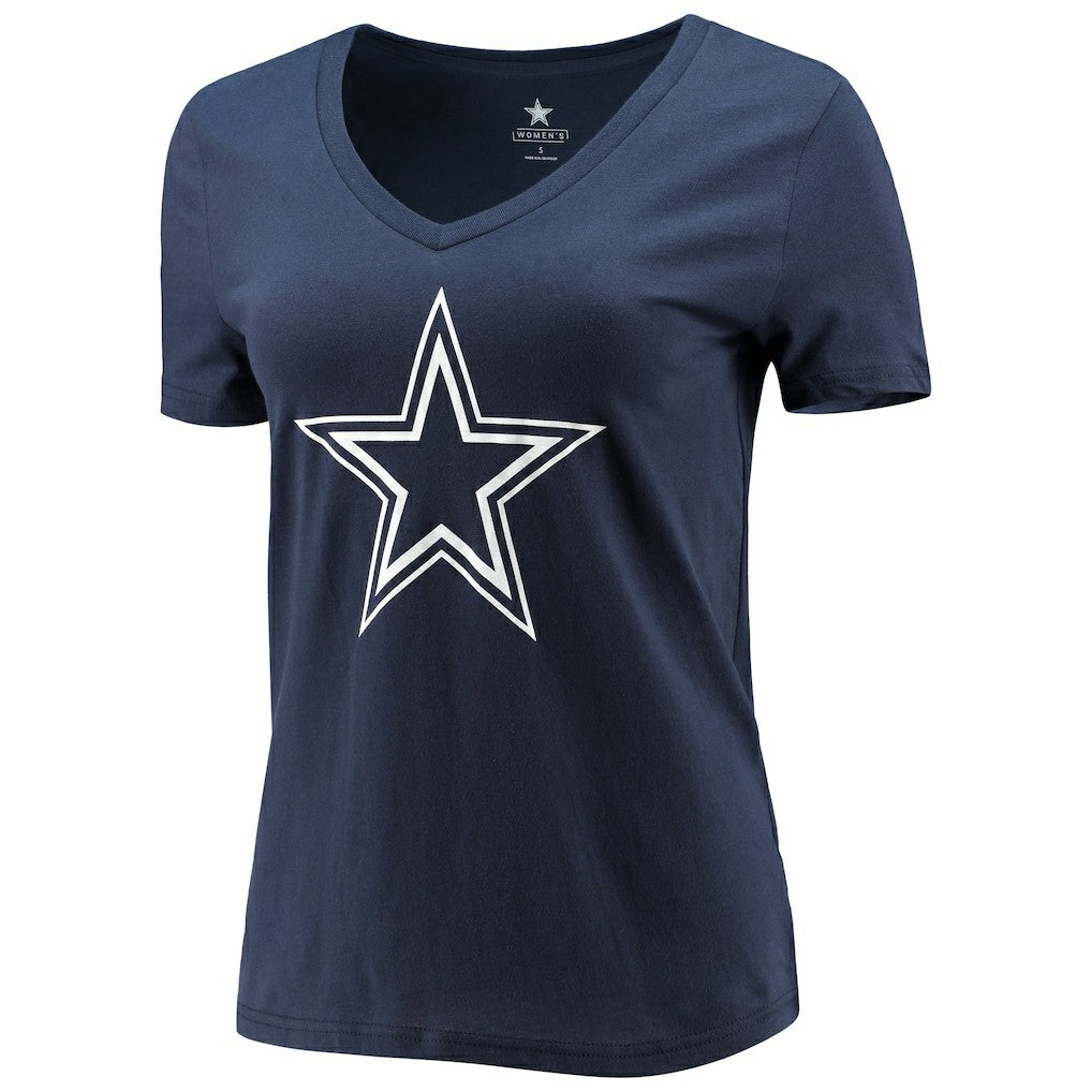 CeeDee Lamb Dallas Cowboys Women's Player Icon Name & Number V-Neck T-Shirt Navy