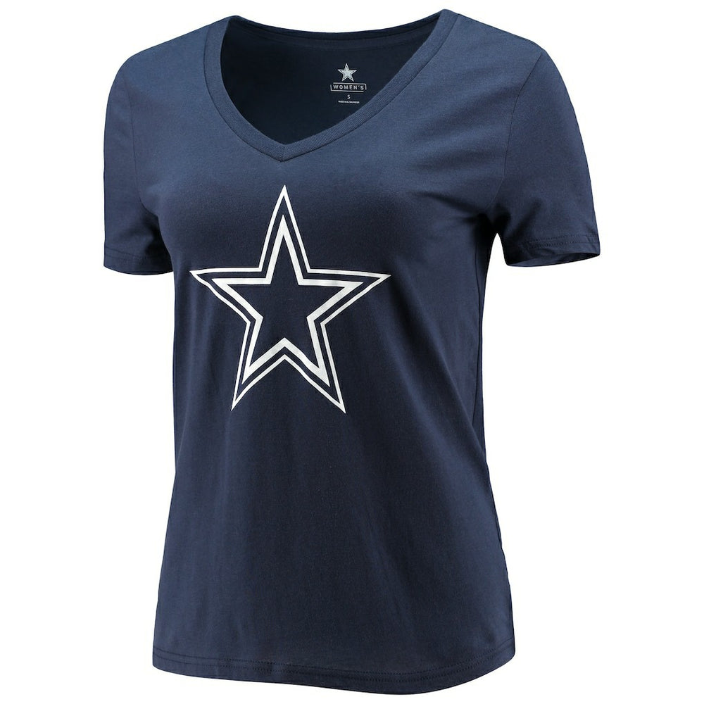 CeeDee Lamb Dallas Cowboys Women's Player Icon Name & Number V-Neck T-Shirt Navy