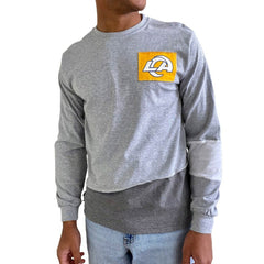 Los Angeles Rams Refried Apparel Sustainable Angle Long Sleeve T-Shirt Gray
