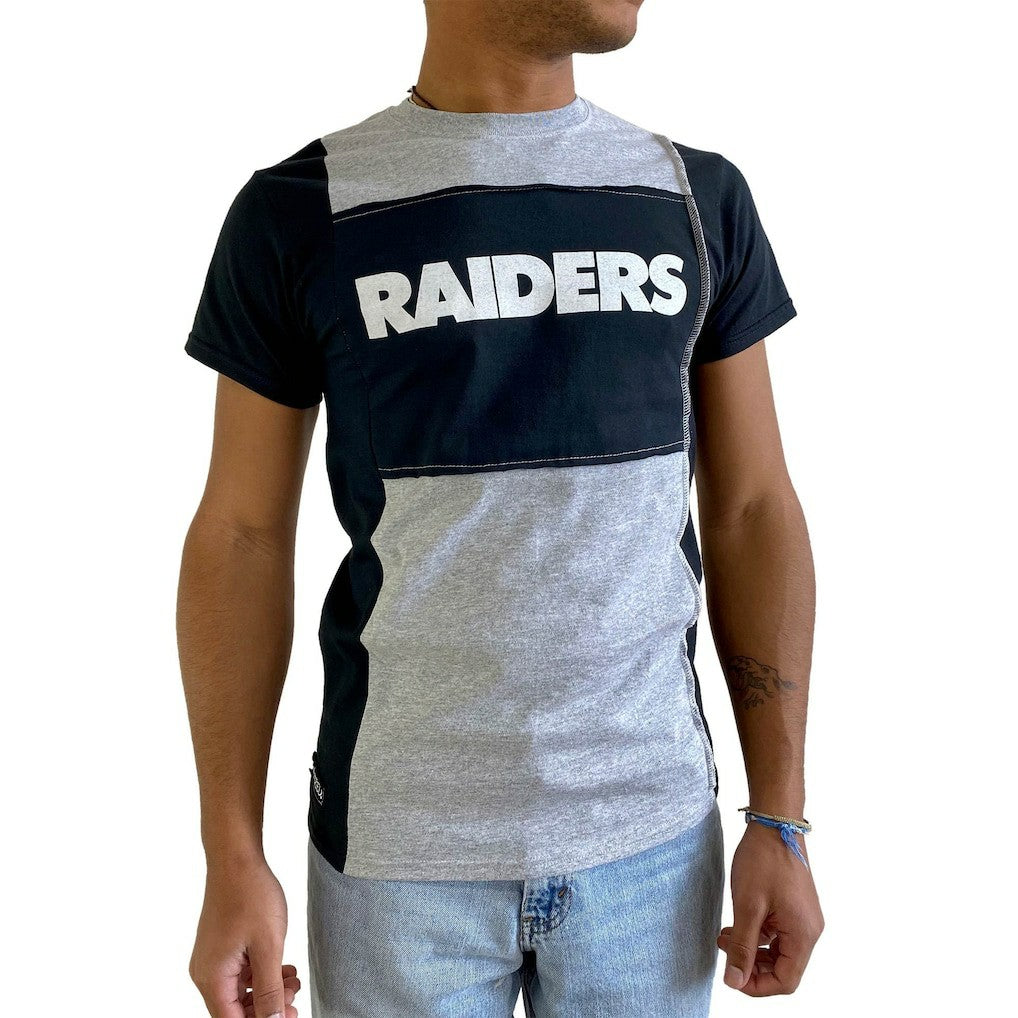 Las Vegas Raiders Refried Apparel Sustainable Split T-Shirt Heather Gray