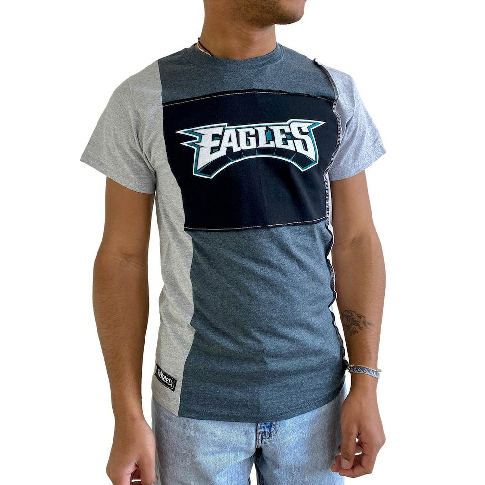 Philadelphia Eagles Refried Apparel Sustainable Split T-Shirt Heather Charcoal