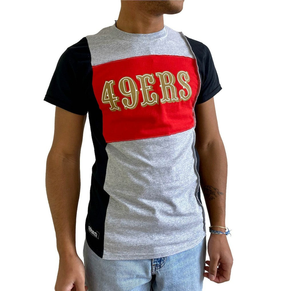 San Francisco 49ers Refried Apparel Sustainable Split T-Shirt Heather Gray