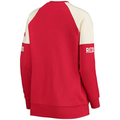 Boston Red Sox Starter Women's Baseline Raglan Pullover Sweatshirt - Red/Navy Pullover