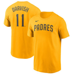 Yu Darvish San Diego Padres Nike Name & Number T-Shirt - Gold T-shirts