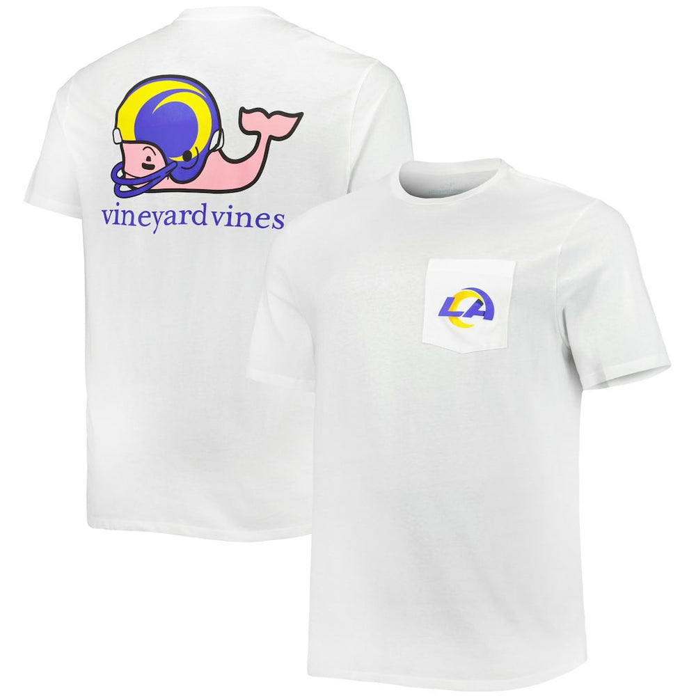 Los Angeles Rams Vineyard Vines Big & Tall Helmet T-Shirt White