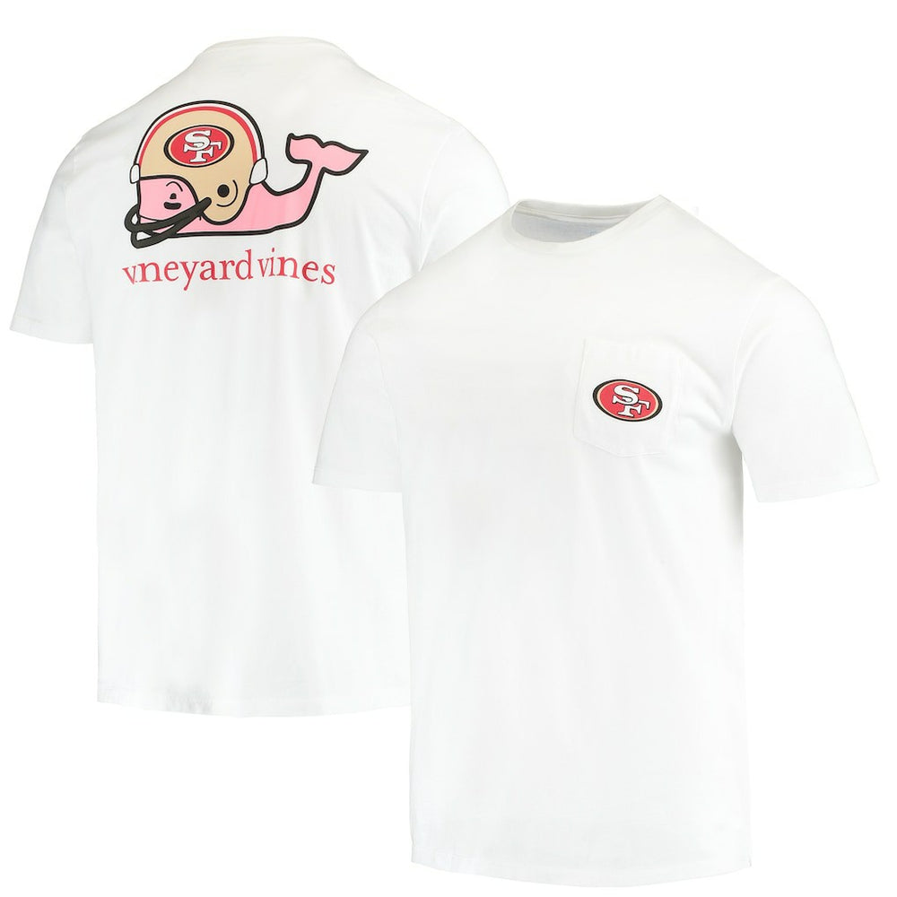 San Francisco 49ers Vineyard Vines Big & Tall Helmet T-Shirt White