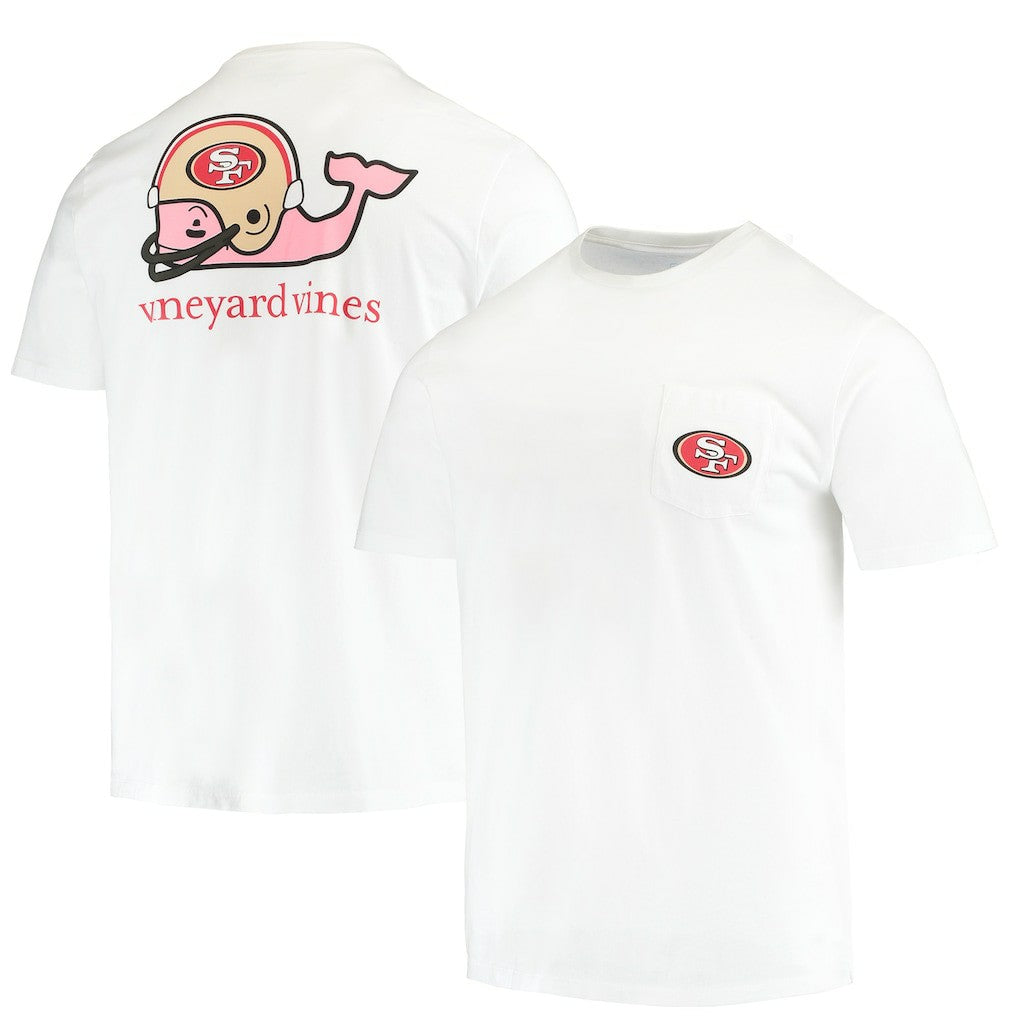 San Francisco 49ers Vineyard Vines Big & Tall Helmet T-Shirt White