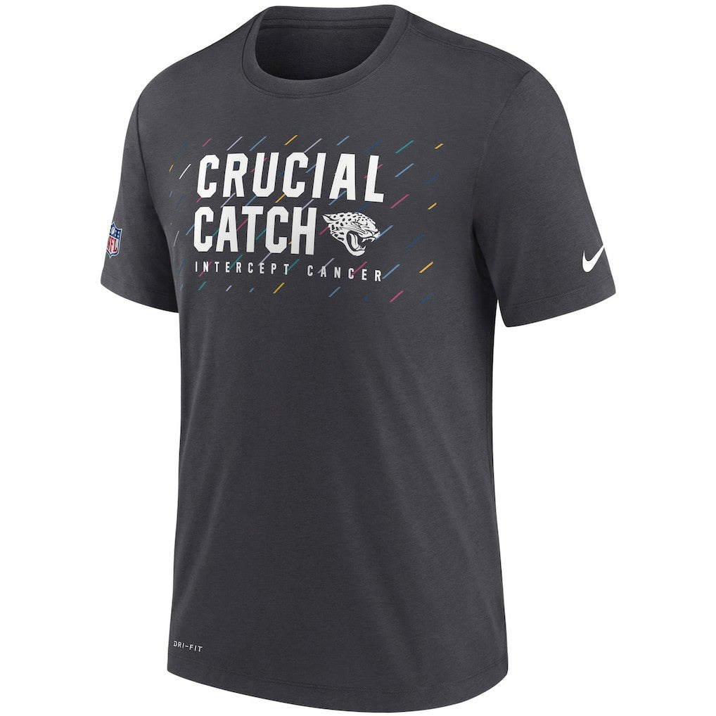 Jacksonville Jaguars NFL Crucial Catch Performance T-Shirt Charcoal