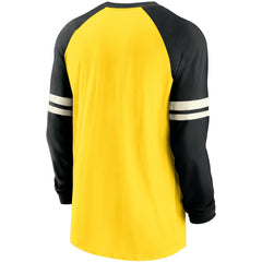 Pittsburgh Steelers Throwback Raglan Long Sleeve T-Shirt Gold/Black