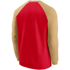 San Francisco 49ers Historic Raglan Crew Performance Sweater Scarlet/Gold