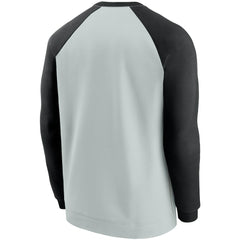 Las Vegas Raiders Historic Raglan Crew Performance Sweater Silver/Black
