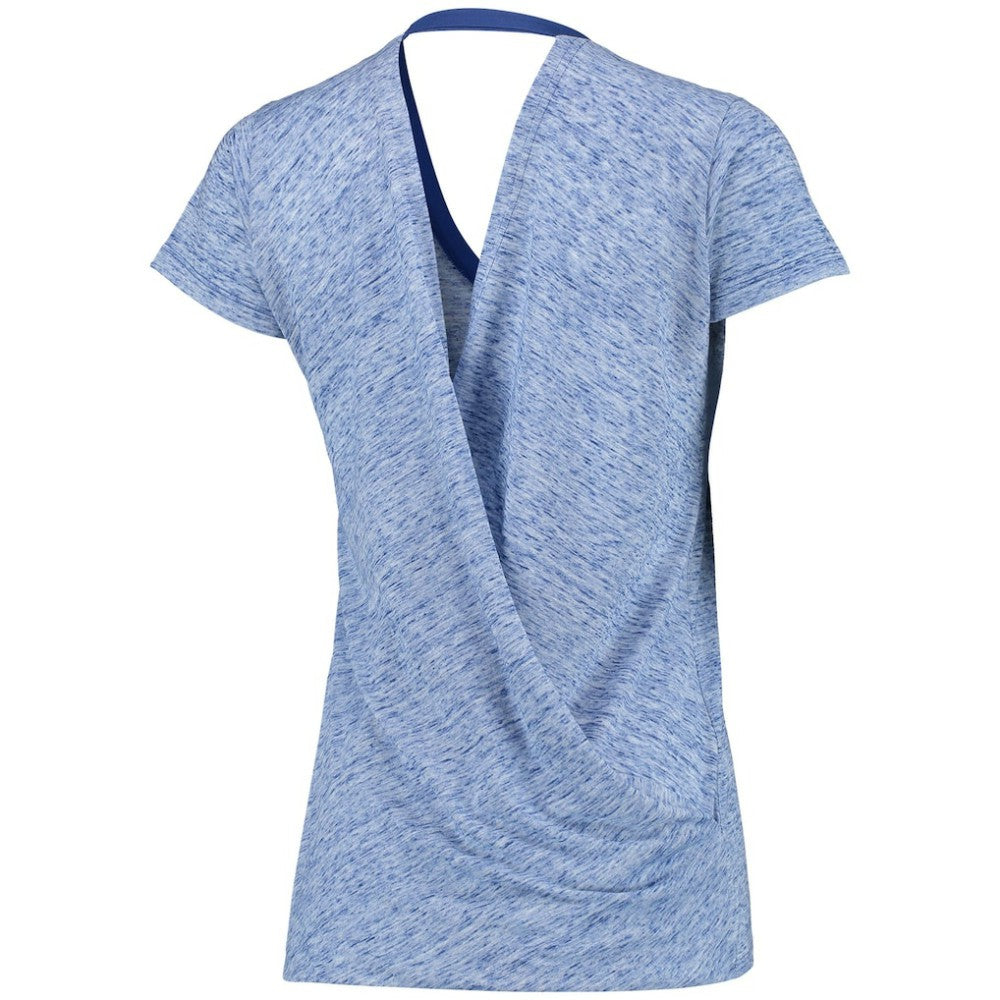 Chicago Cubs Touch Women's Hail Mary V-Neck Back Wrap T-Shirt - Royal T-shirts