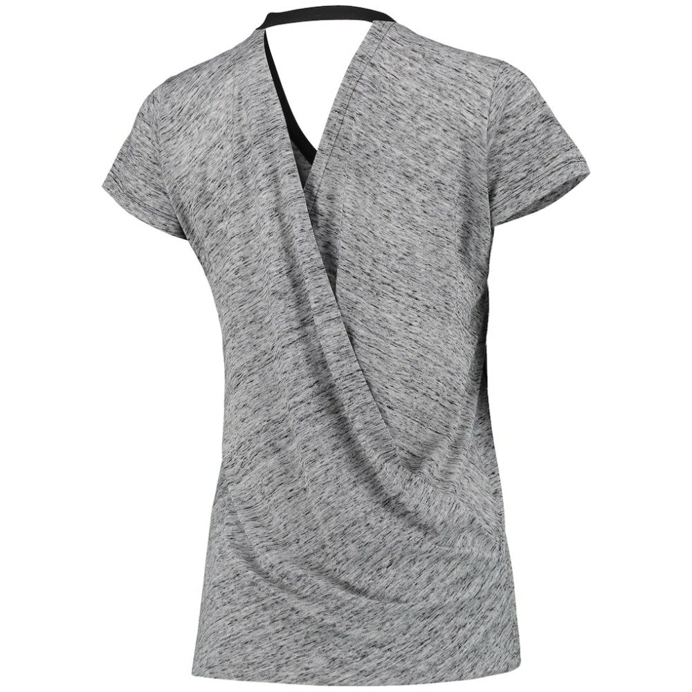Chicago White Sox Touch Women's Hail Mary V-Neck Back Wrap T-Shirt - Black T-shirts